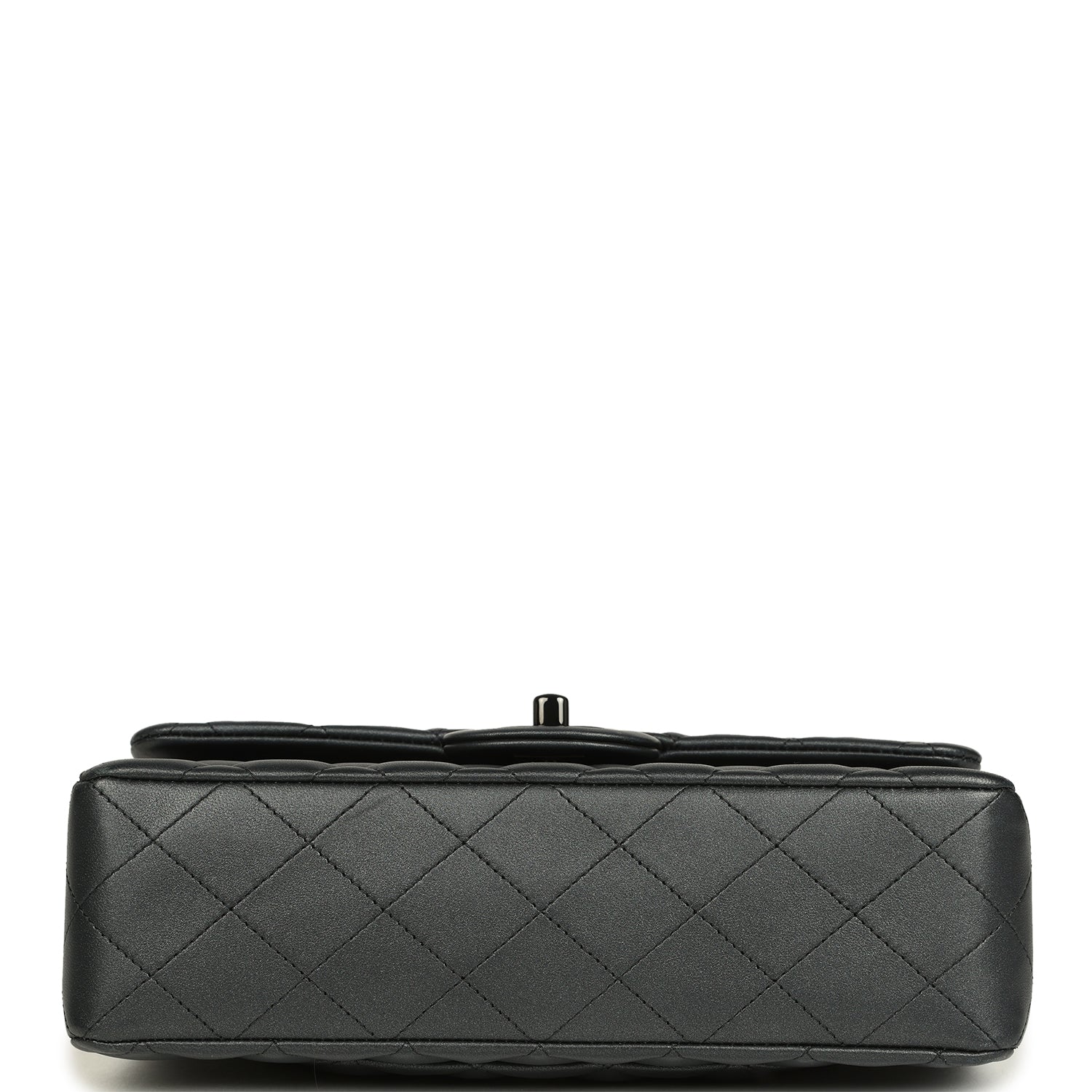 Chanel Small Classic Double Flap Bag So Black Iridescent Lambskin Black Hardware