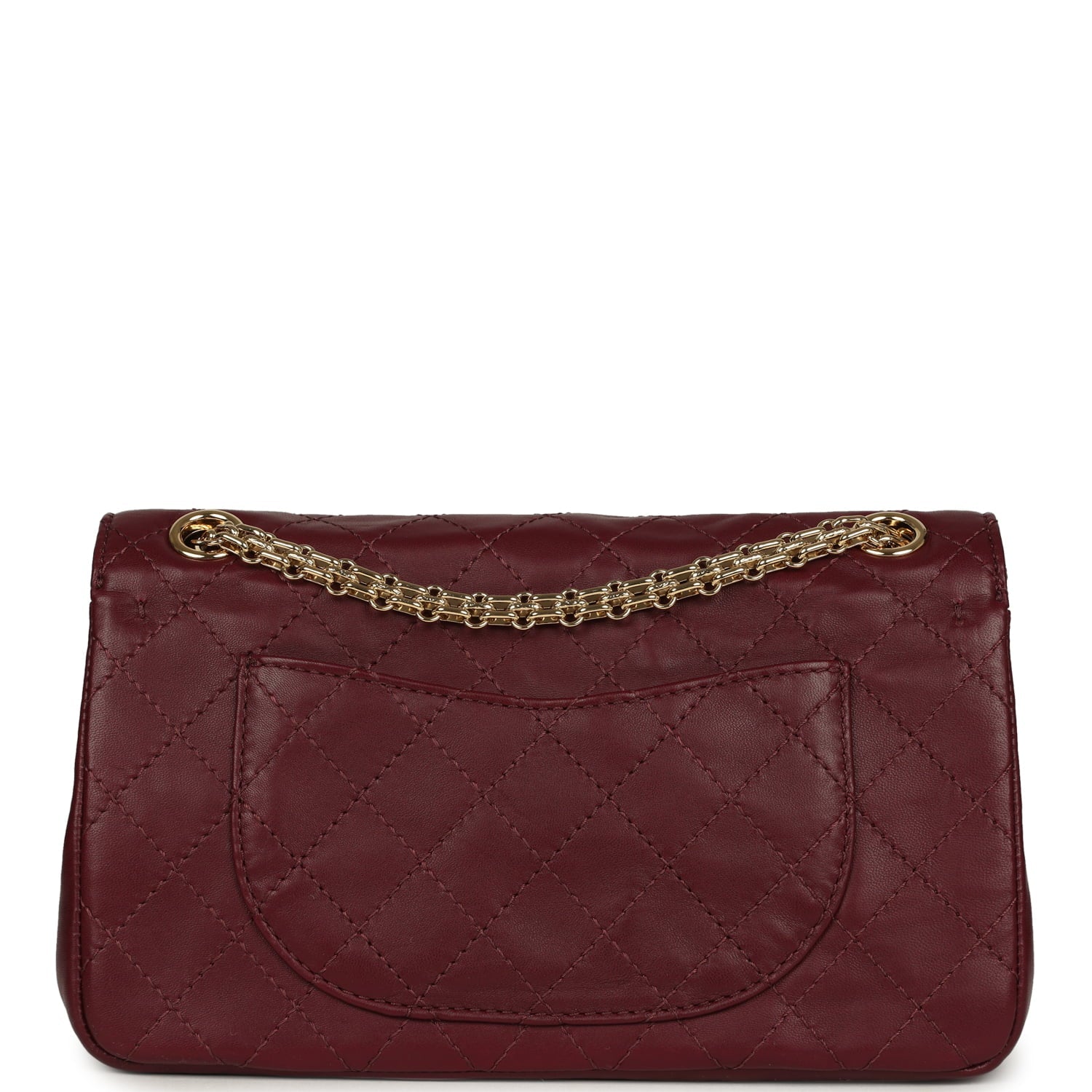Chanel Small "Crush" Reissue 225 2.55 Double Flap Bag Burgundy Lambskin Gold Hardware