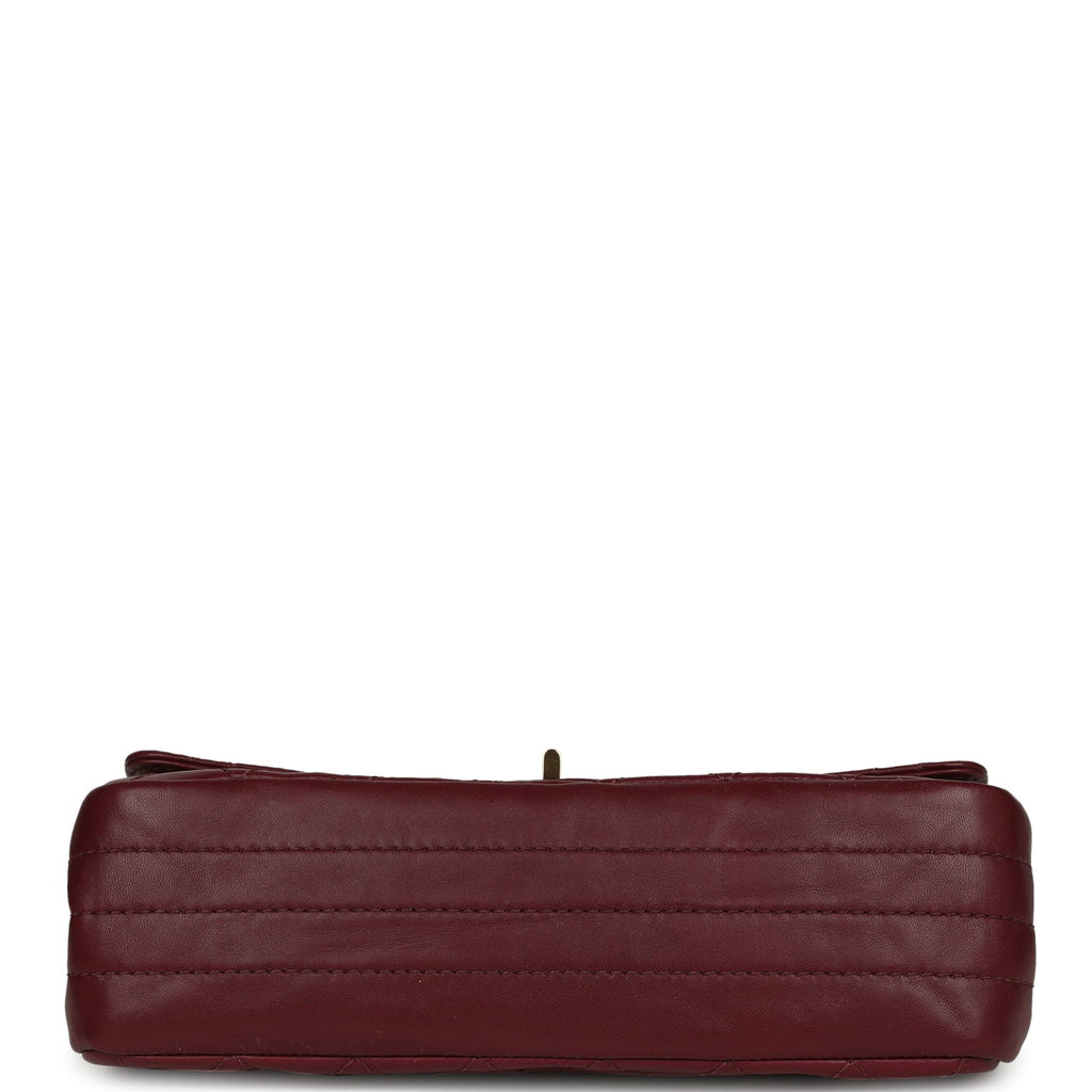 Chanel Small "Crush" Reissue 225 2.55 Double Flap Bag Burgundy Lambskin Gold Hardware