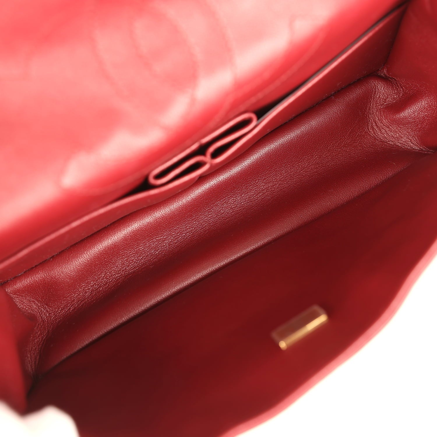 Chanel Small "Crush" Reissue 225 2.55 Double Flap Bag Burgundy Lambskin Gold Hardware