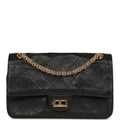 Chanel Small "Crush" Reissue 225 2.55 Double Flap Bag Black Lambskin Gold Hardware