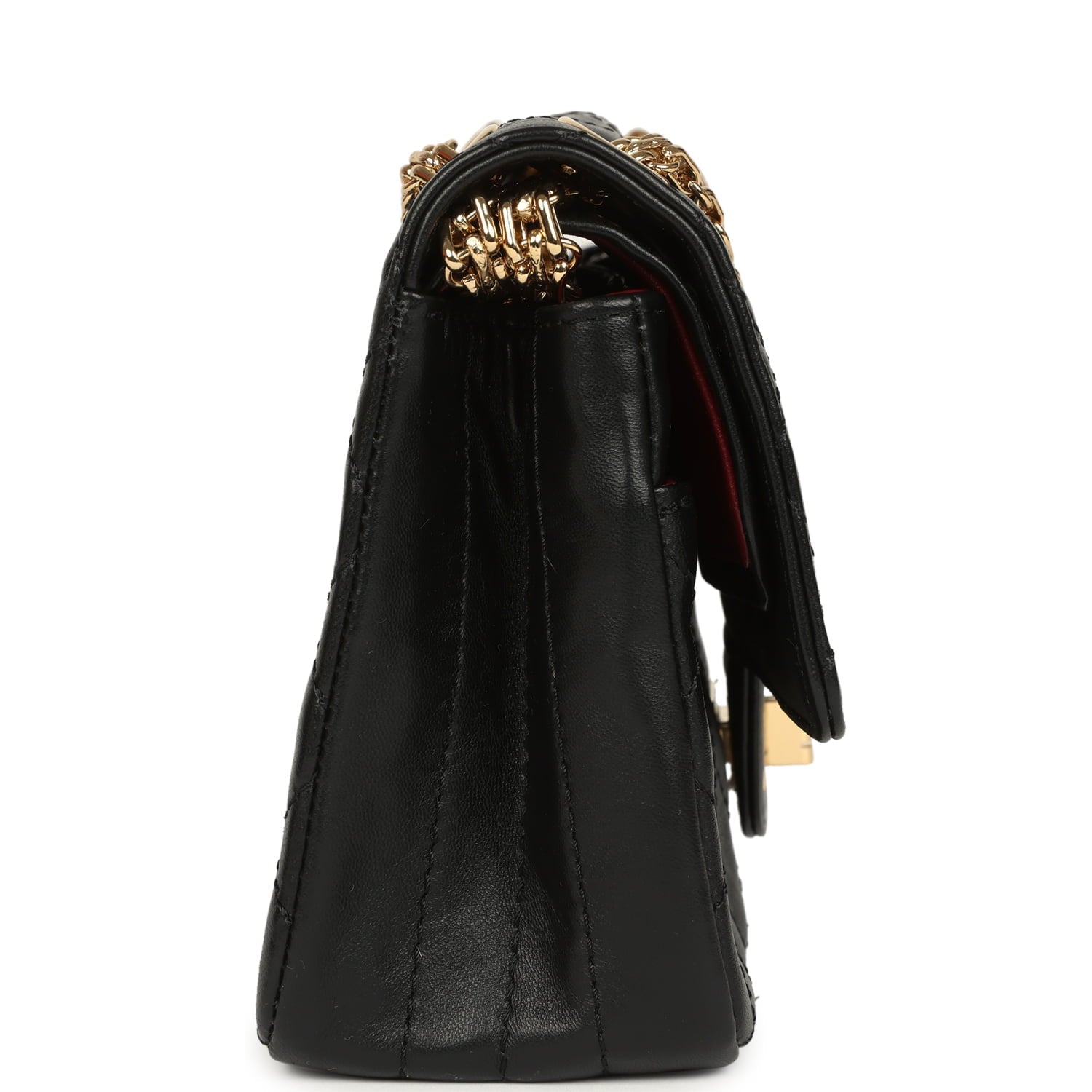 Chanel Small "Crush" Reissue 225 2.55 Double Flap Bag Black Lambskin Gold Hardware