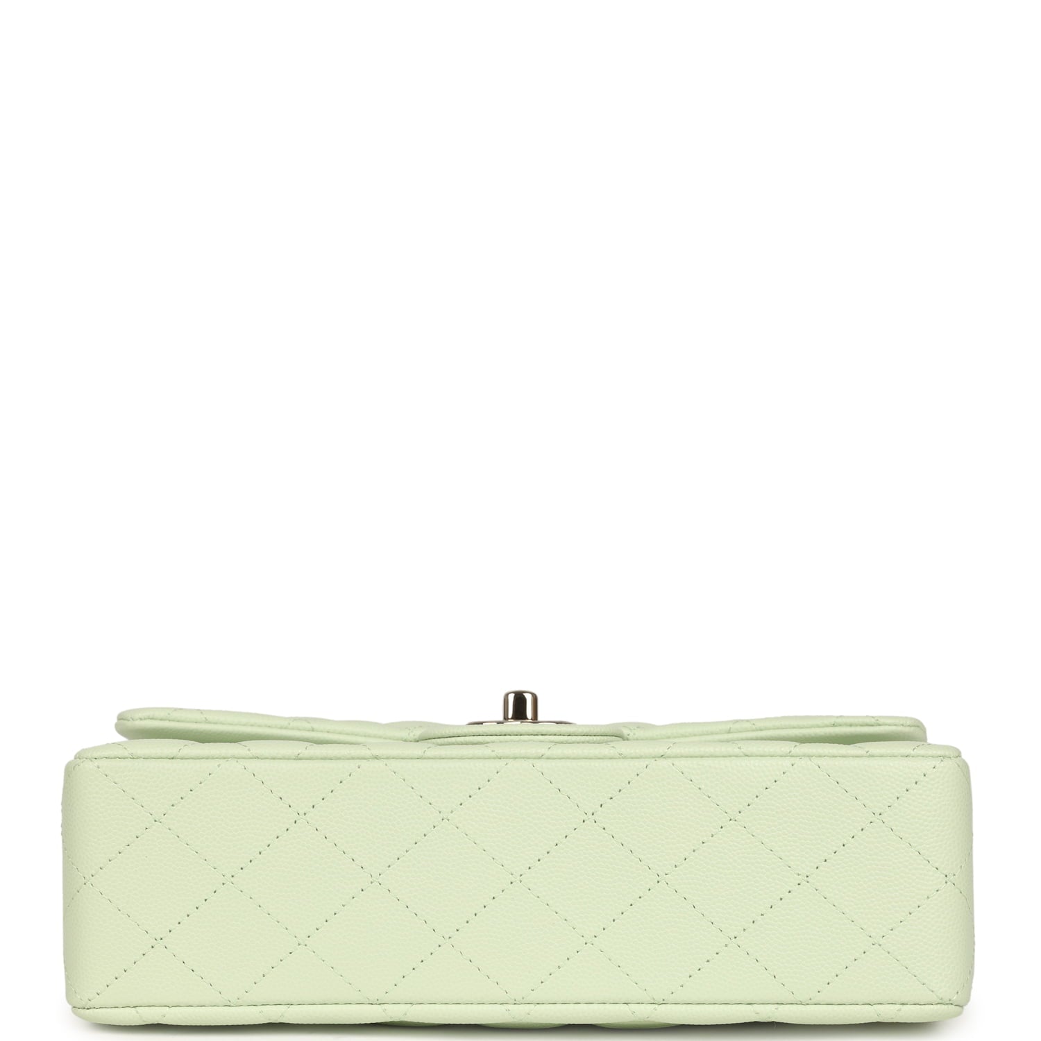 Chanel Small Classic Double Flap Bag Light Green Caviar Light Gold Hardware