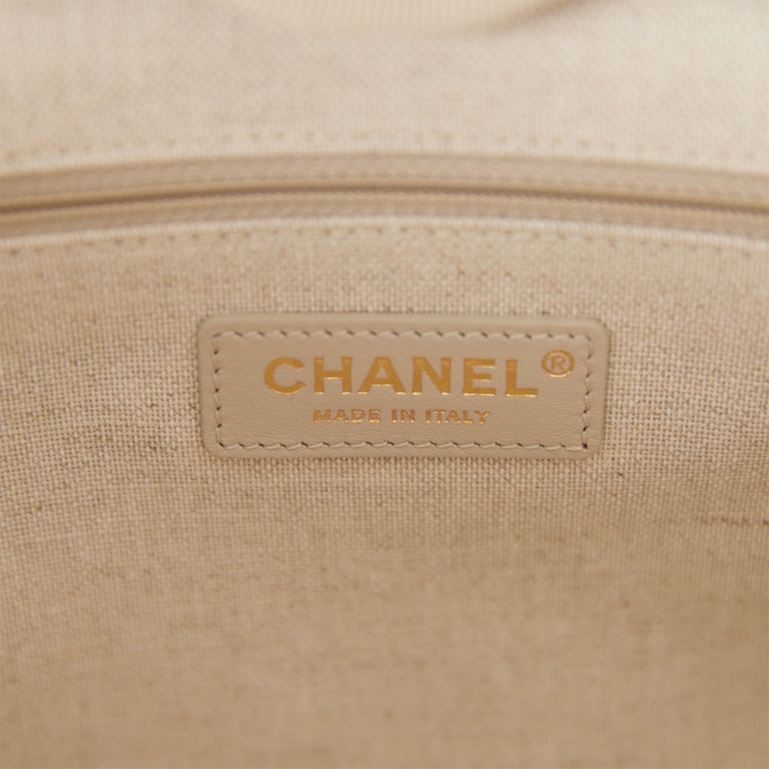 Chanel Small Deauville Shopping Tote Blue and Beige Boucle Light Gold Hardware