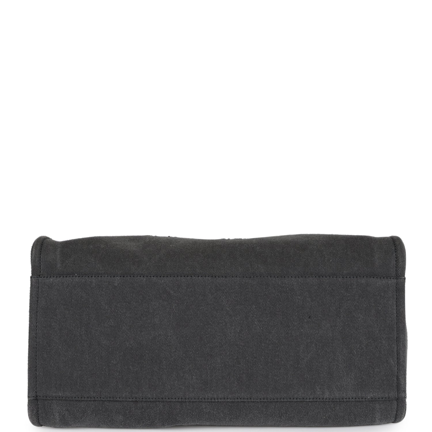 Chanel Medium Deauville Shopping Bag Dark Grey Denim Silver Hardware
