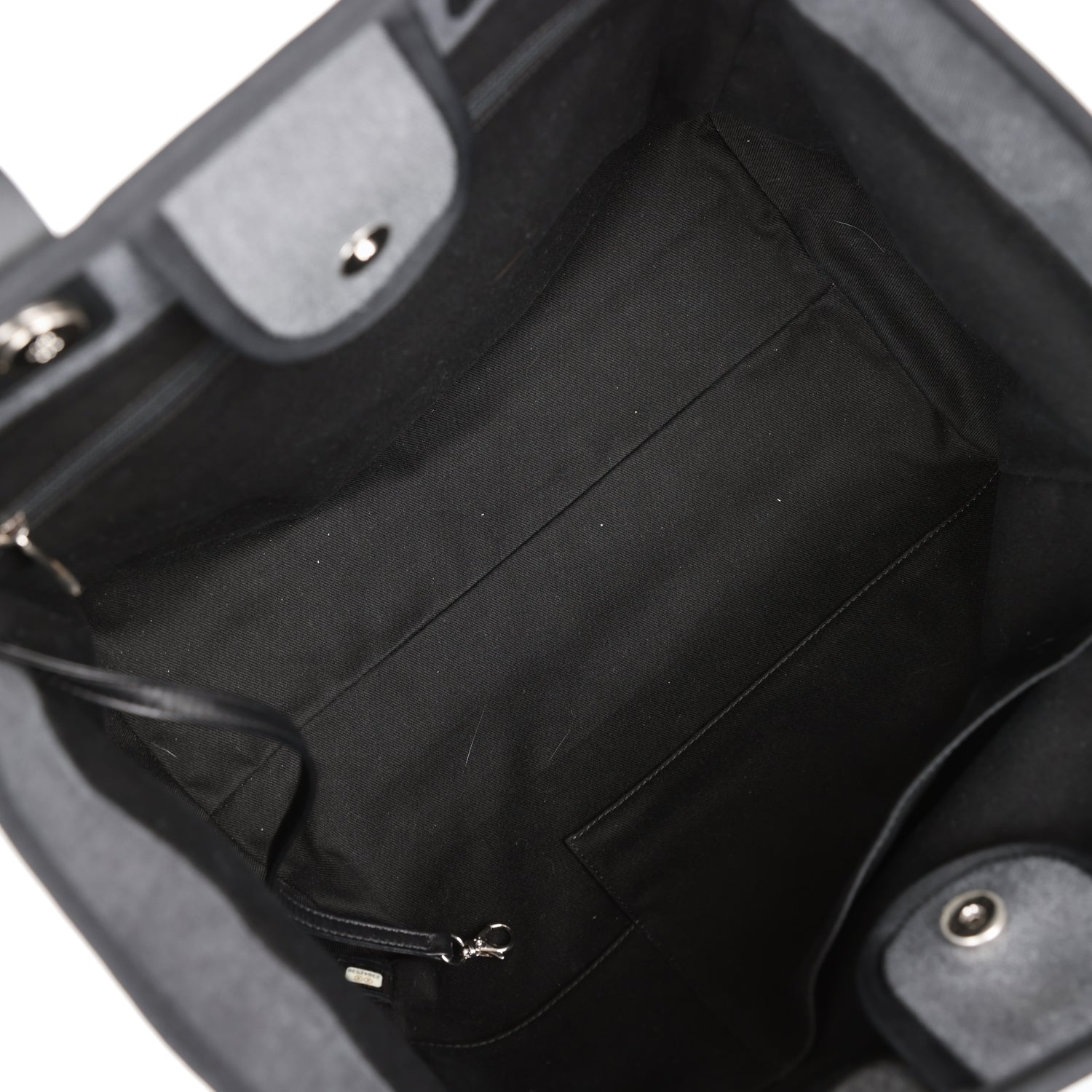 Chanel Medium Deauville Shopping Bag Dark Grey Denim Silver Hardware