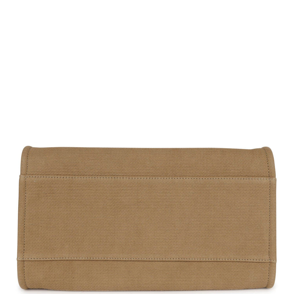 Chanel Large Deauville Shopping Tote Beige Canvas Gold Hardware