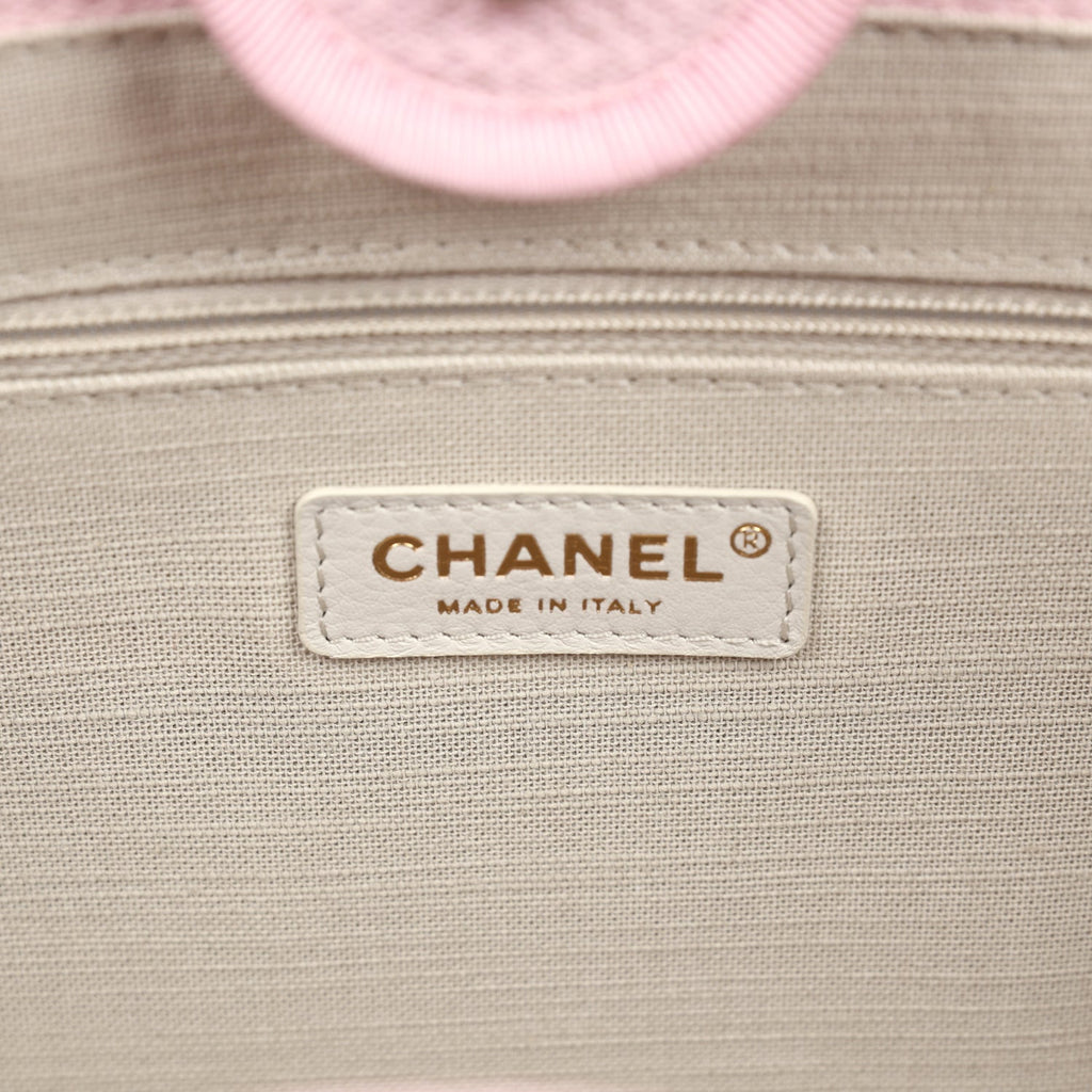 Chanel Small Deauville Shopping Tote Light Pink Canvas Light Gold Hardware