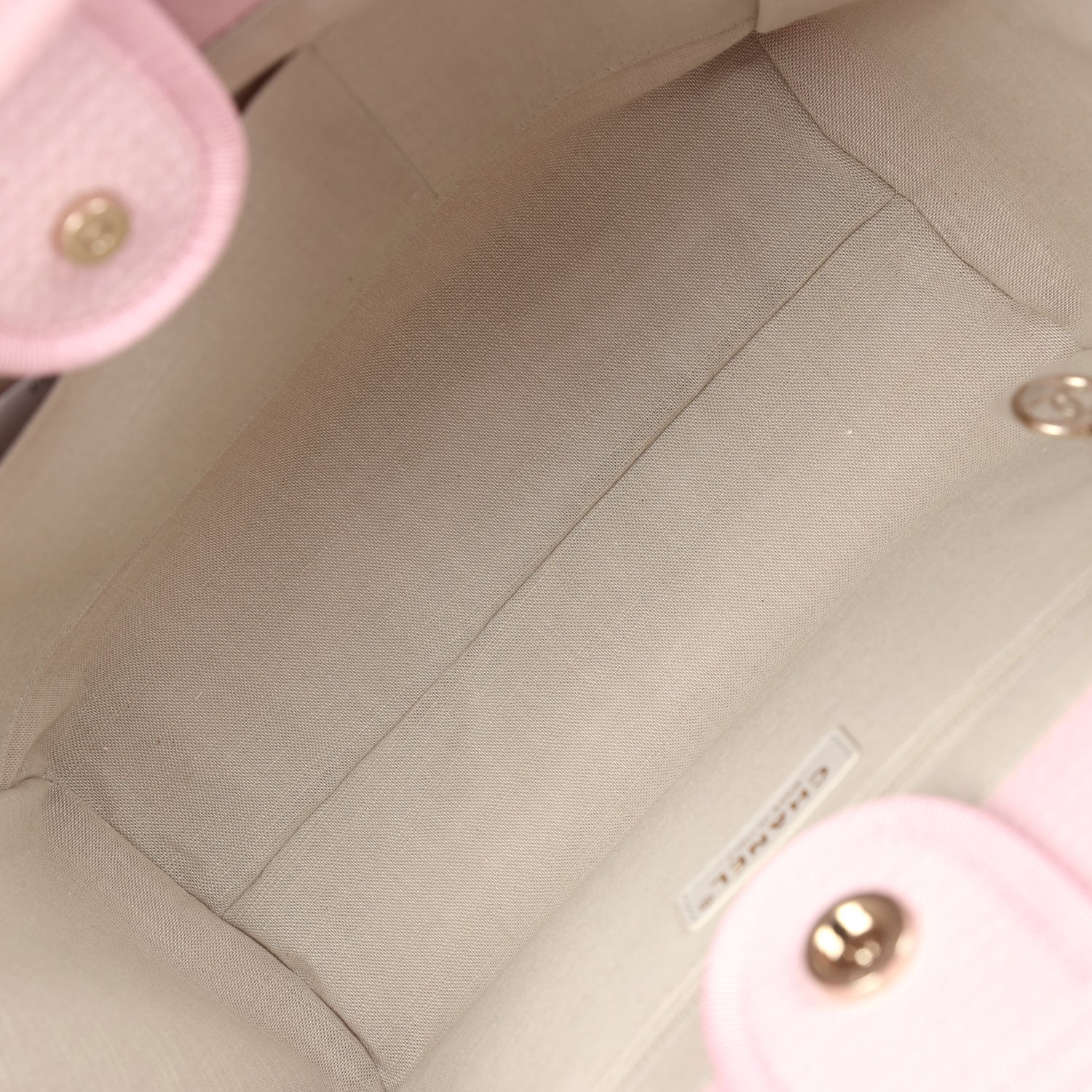 Chanel Small Deauville Shopping Tote Light Pink Canvas Light Gold Hardware