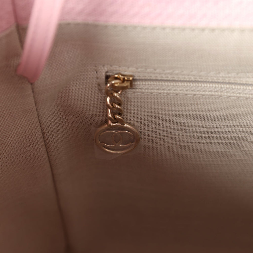 Chanel Small Deauville Shopping Tote Light Pink Canvas Light Gold Hardware