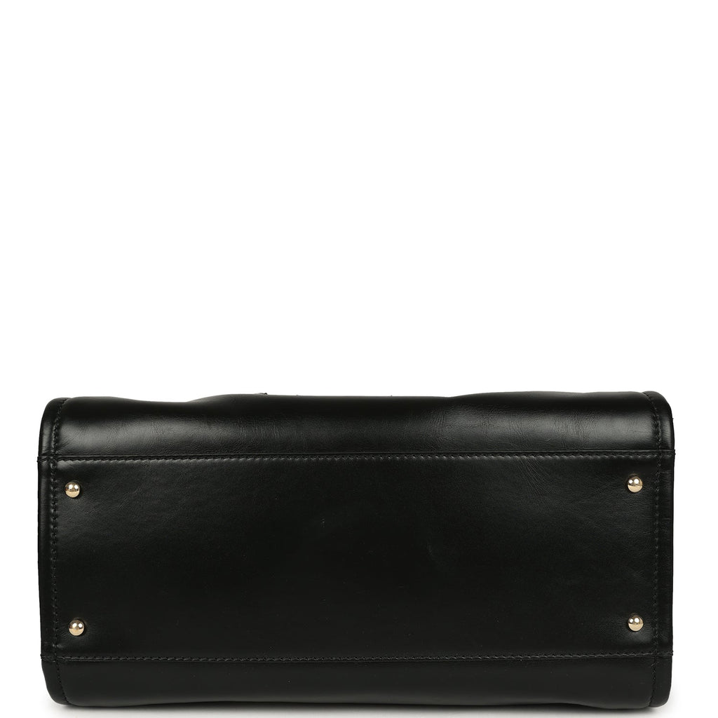 Chanel Medium Deauville Shopping Tote Black Crumpled Calfskin and Tweed Gold Hardware