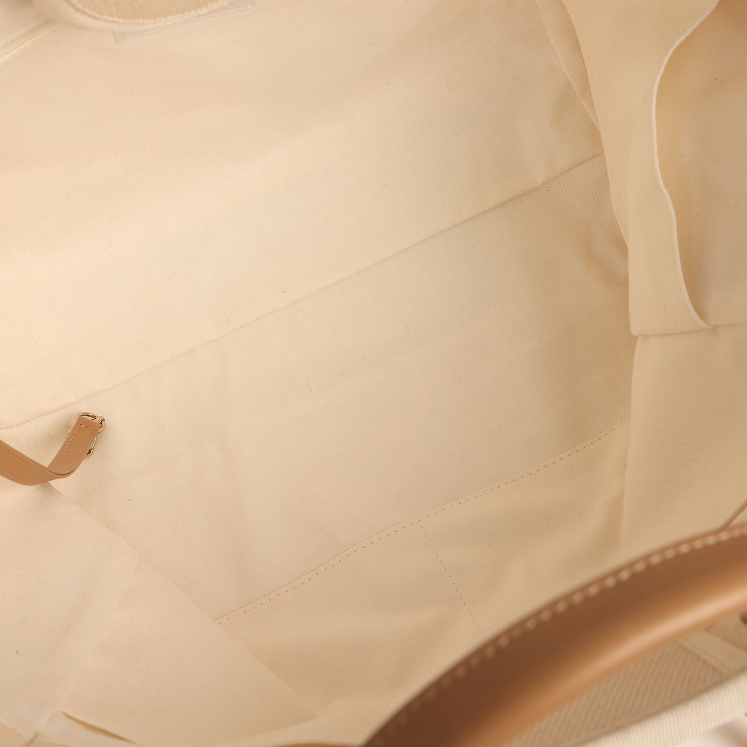 Chanel Medium Pearl Embellished Deauville Shopping Tote Light Beige Canvas Light Gold Hardware