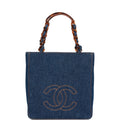 Vintage Chanel CC Denim Tote Bag