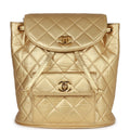 New Chanel Duma Backpack Gold Metallic Lambskin Gold Hardware
