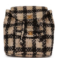 New Chanel Duma Backpack Beige and Black Tweed Gold Hardware