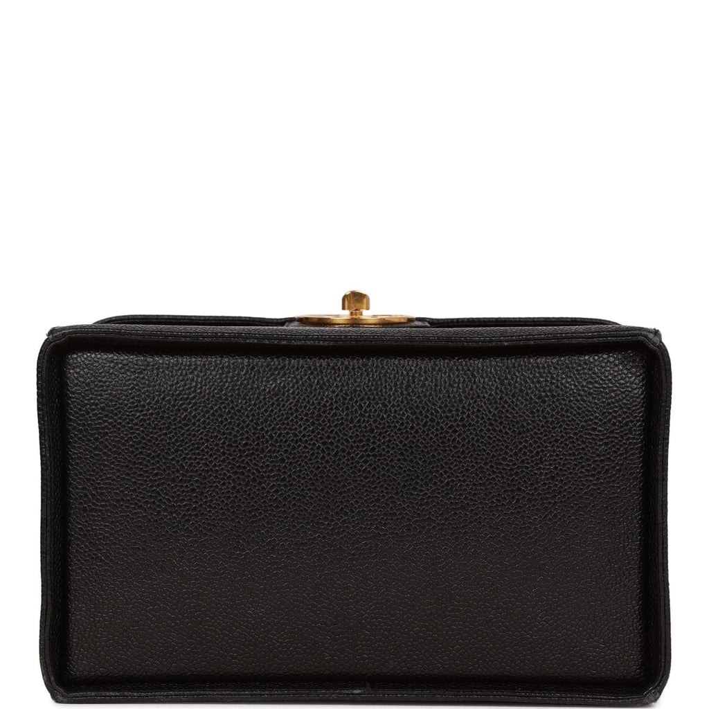 Vintage Chanel Large Vanity Bag Black Caviar Gold Hardware