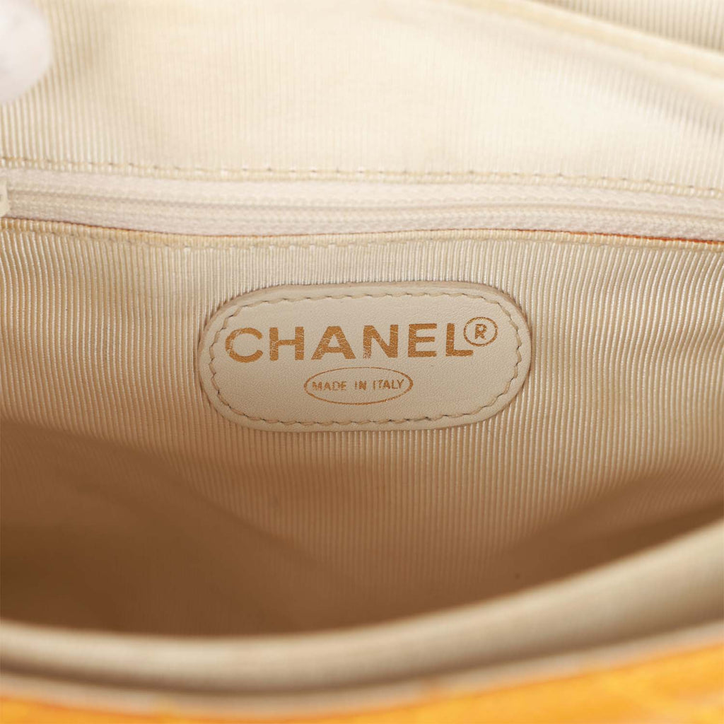 Vintage Chanel Flap Backpack Orange Caviar Gold Hardware