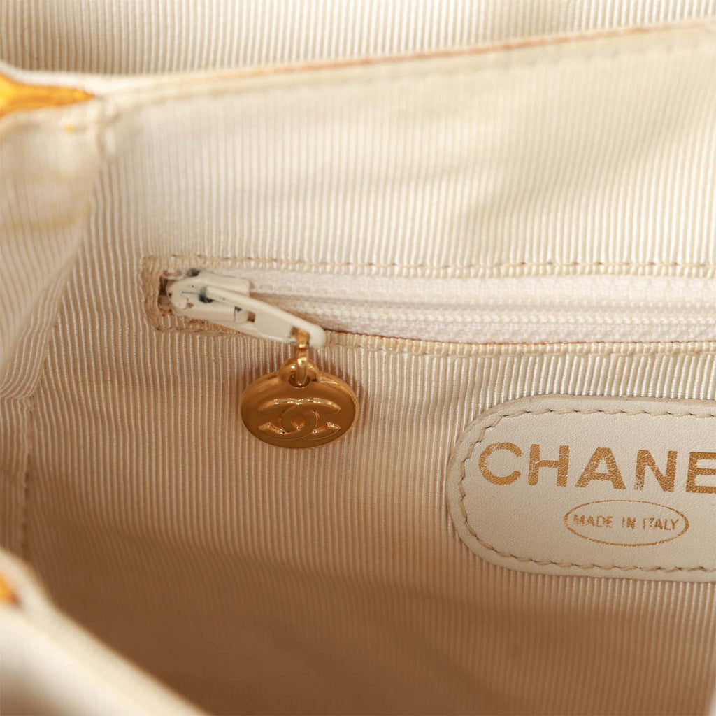 Vintage Chanel Flap Backpack Orange Caviar Gold Hardware