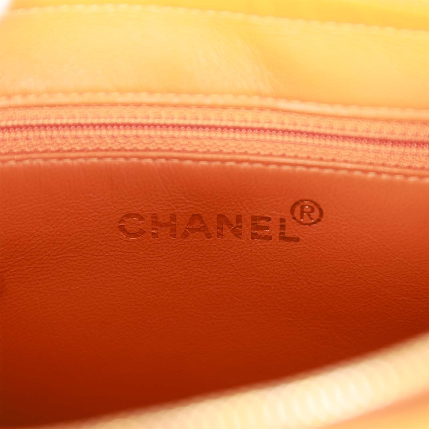 Vintage Chanel Camera Bag Orange Suede Gold Hardware