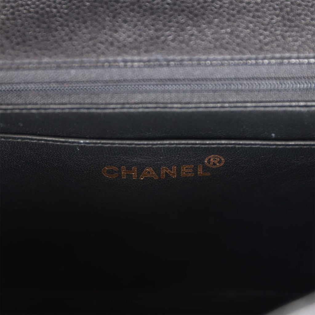 Vintage Chanel Medium Diana Flap Bag Black Caviar Gold Hardware