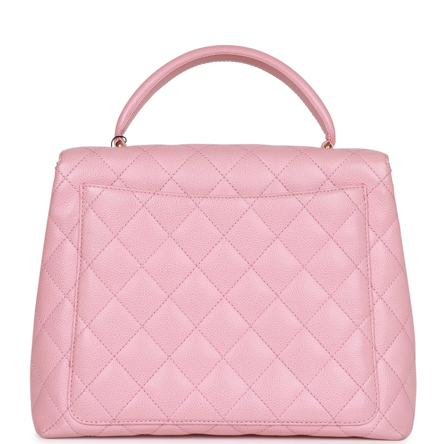 Vintage Chanel Kelly Handle Flap Bag Pink Caviar Gold Hardware