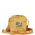 Vintage Chanel Brocade Camera Bag Yellow Silk Gold Hardware