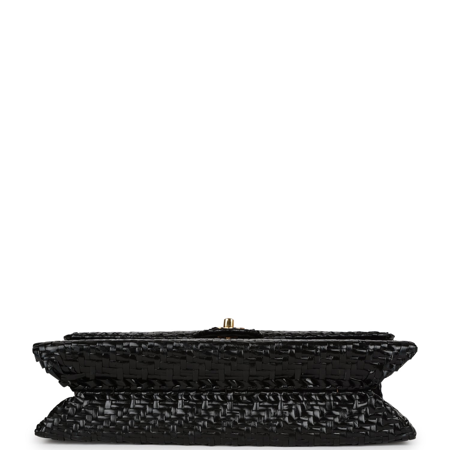New Chanel Flap Bag Black Wicker Gold Hardware
