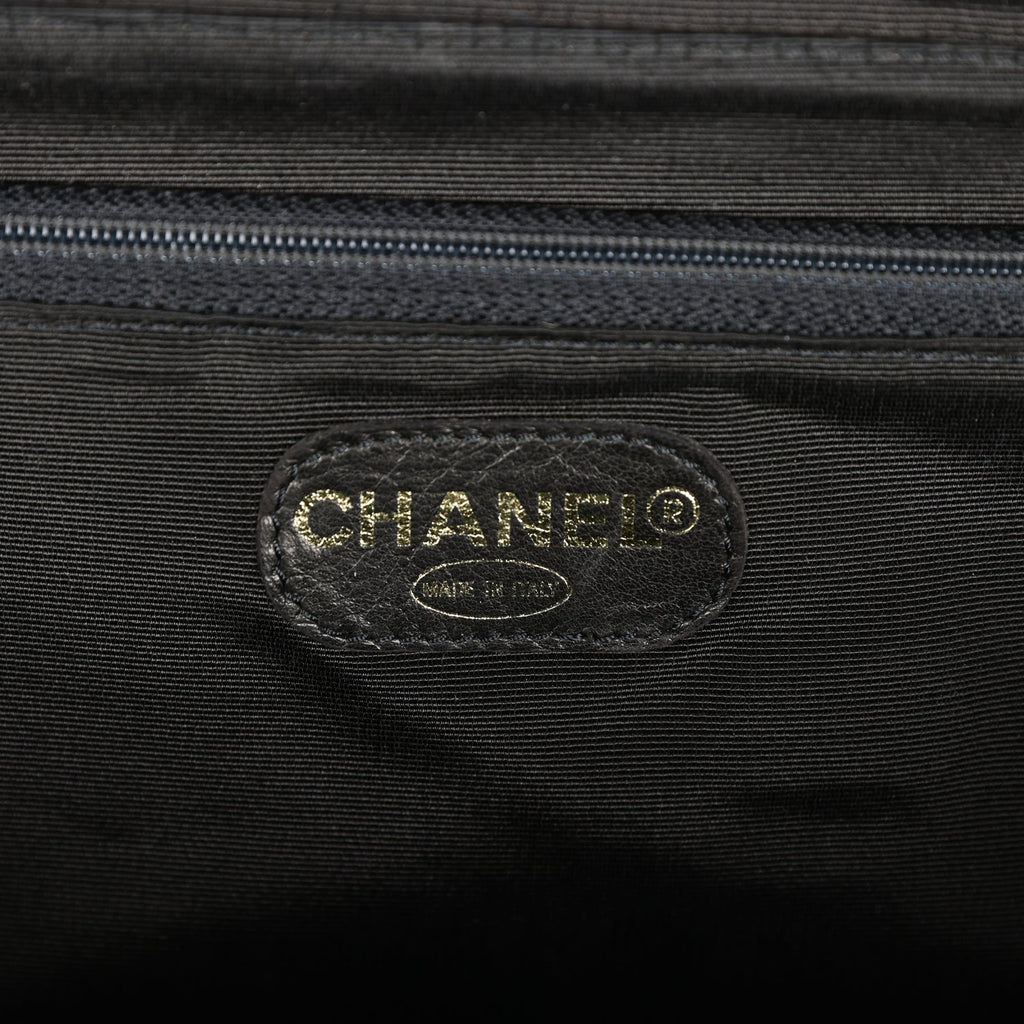 New Chanel Flap Bag Black Wicker Gold Hardware