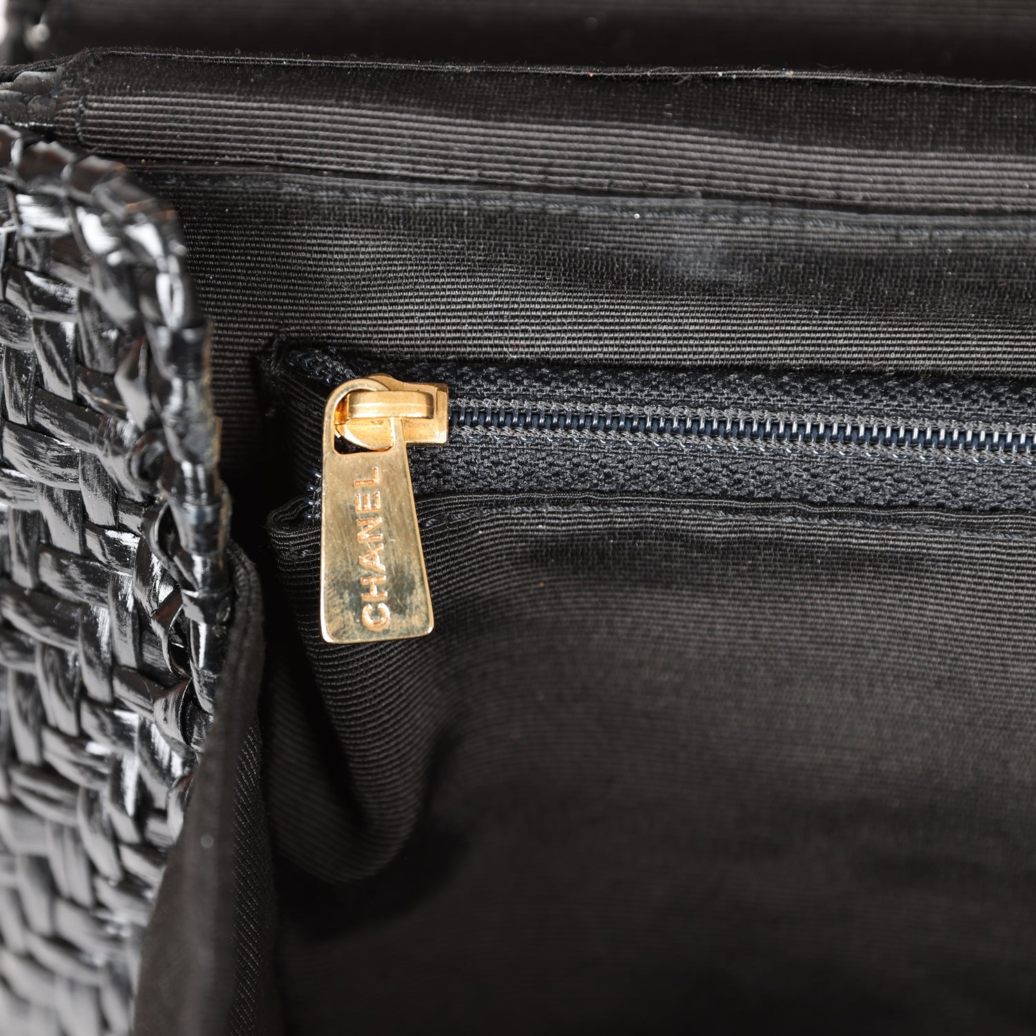 New Chanel Flap Bag Black Wicker Gold Hardware