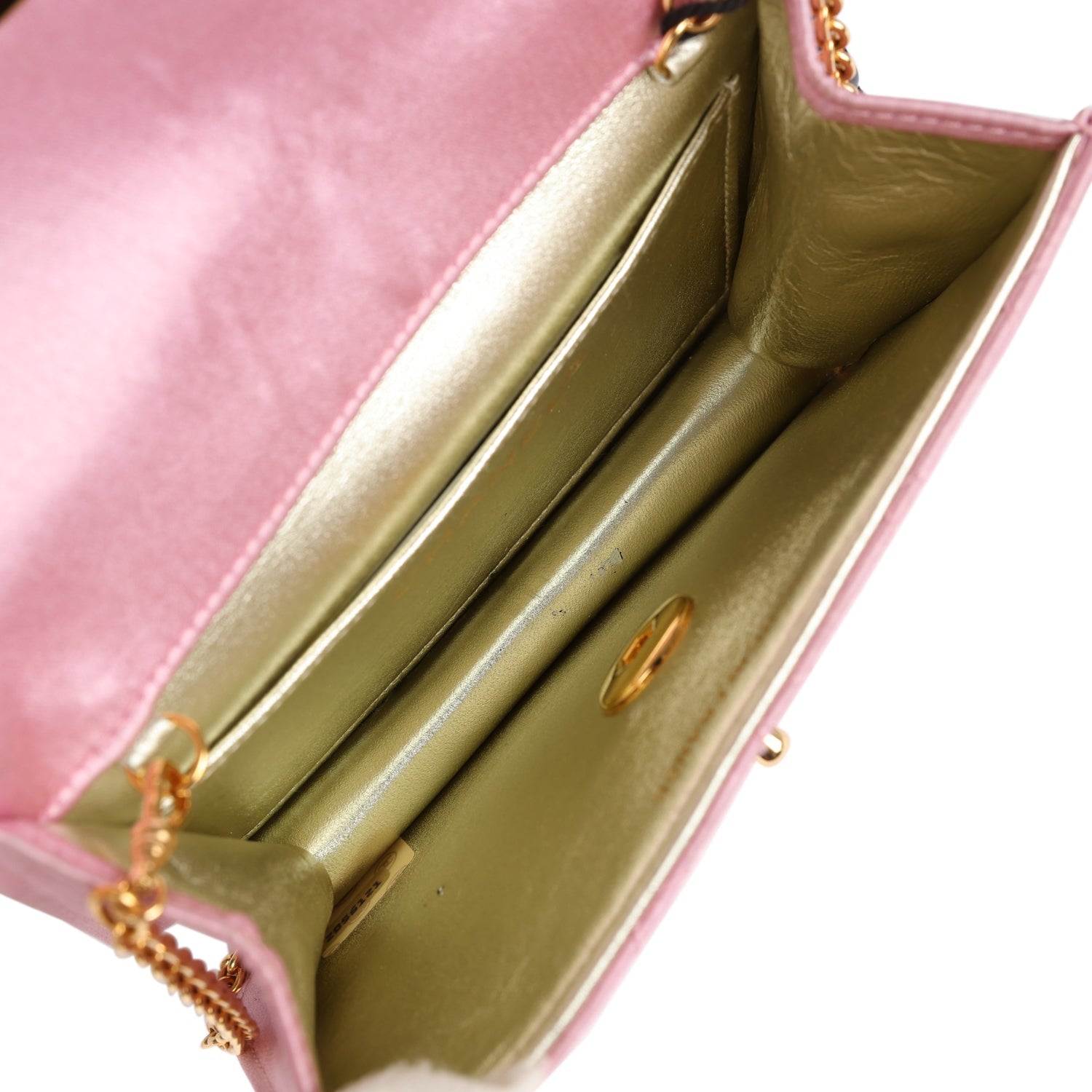 Vintage Chanel Mini Straight Flap Bag Pink Satin Gold Hardware