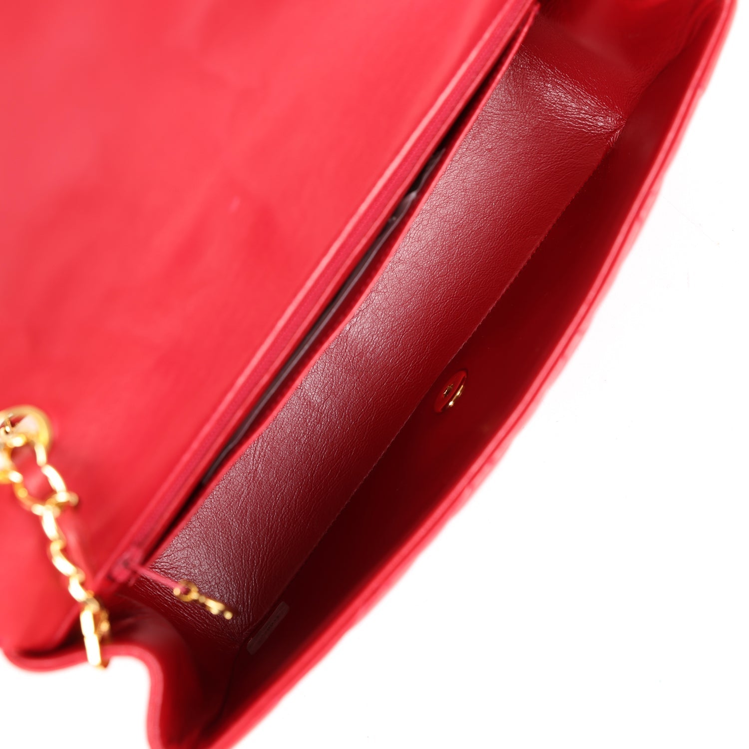 Vintage Chanel Small Diana Flap Bag Red Lambskin Gold Hardware