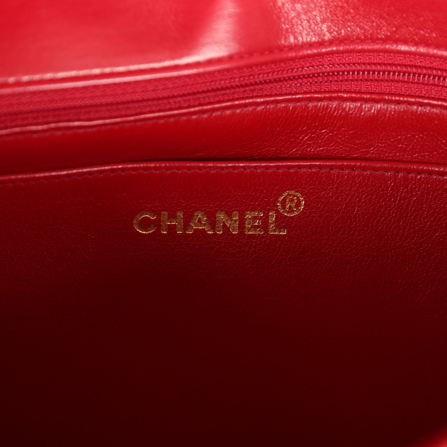 Vintage Chanel Small Diana Flap Bag Red Lambskin Gold Hardware