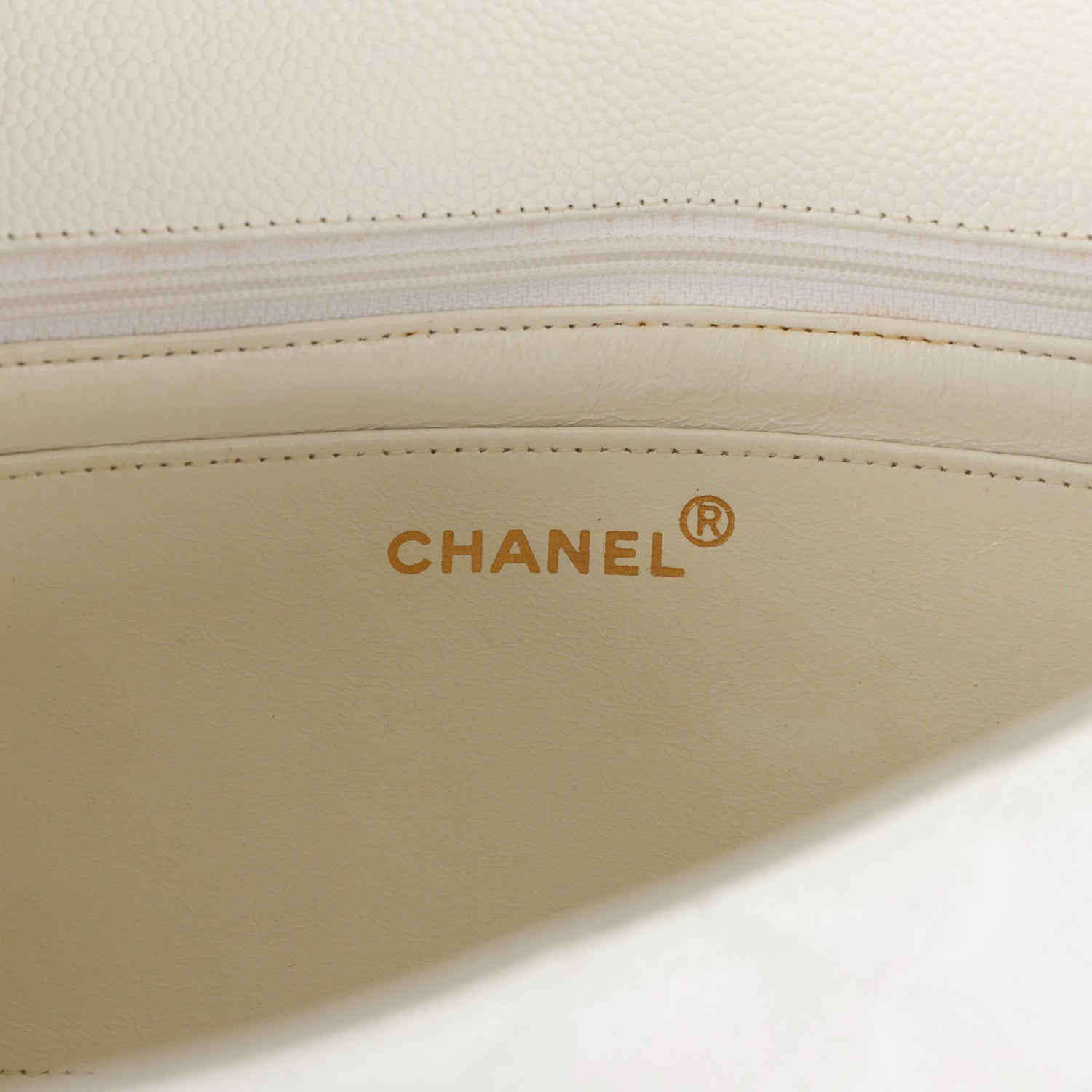 Vintage Chanel Medium Diana Flap Bag White Caviar Gold Hardware