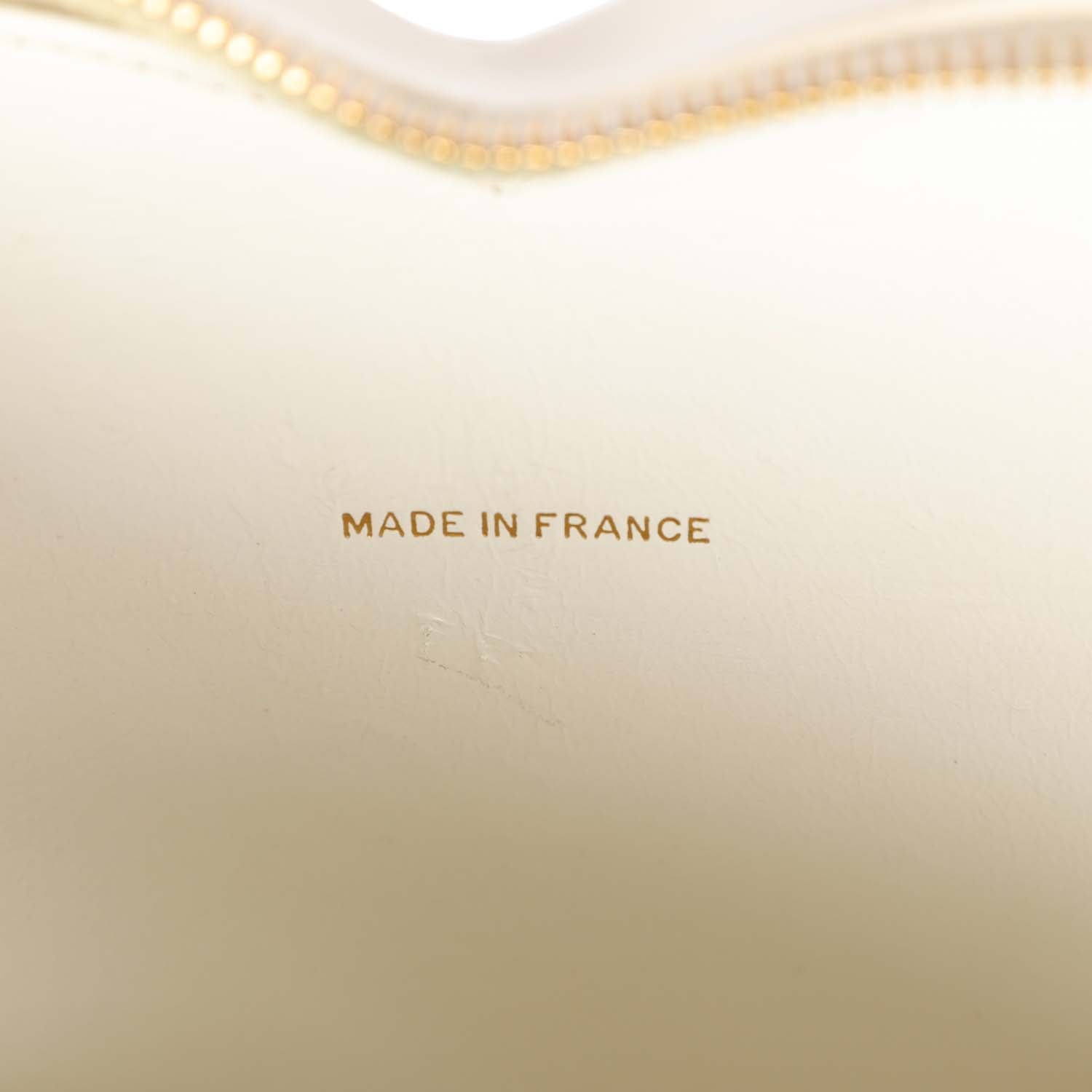 Vintage Chanel Heart Vanity Bag White and Black Patent Antique Gold Hardware