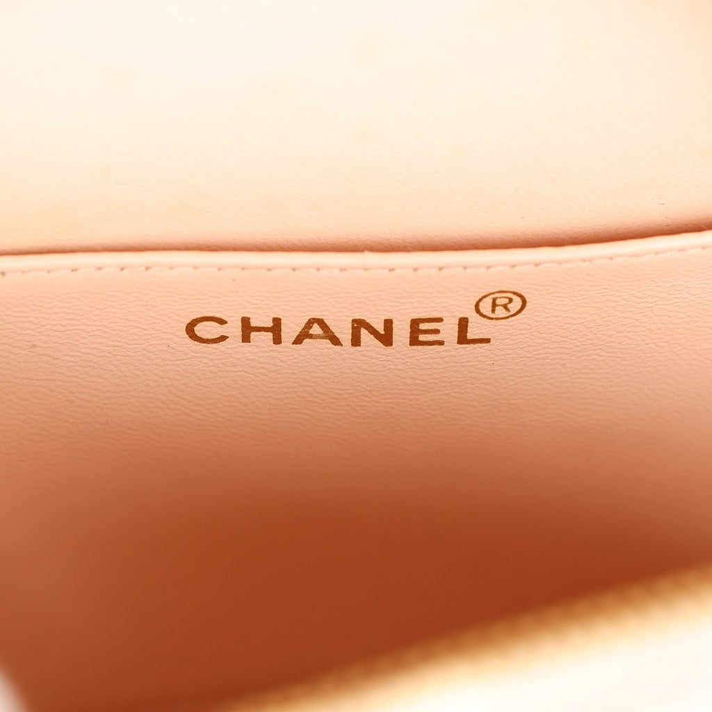 New Chanel Round Vanity Bag Beige and Black Patent Leather Antique Gold Hardware