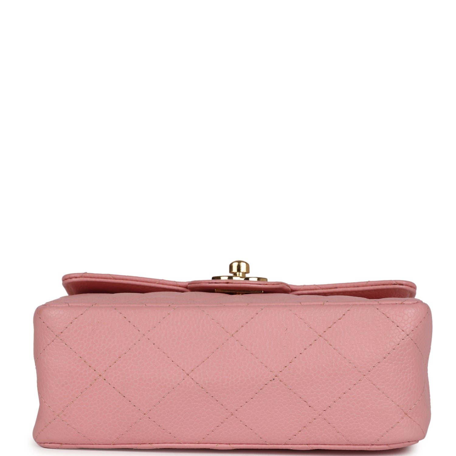 New Chanel Mini Square Flap Pink Caviar Gold Hardware