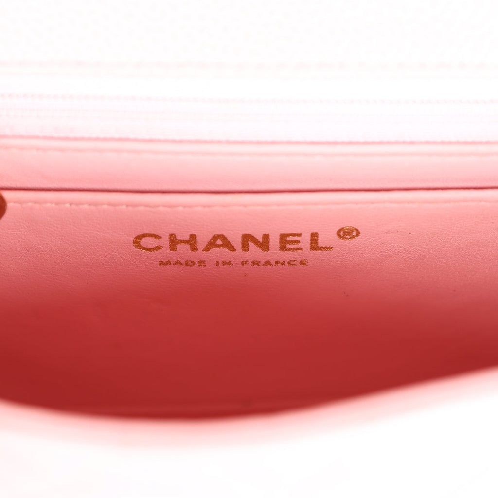 New Chanel Mini Square Flap Pink Caviar Gold Hardware