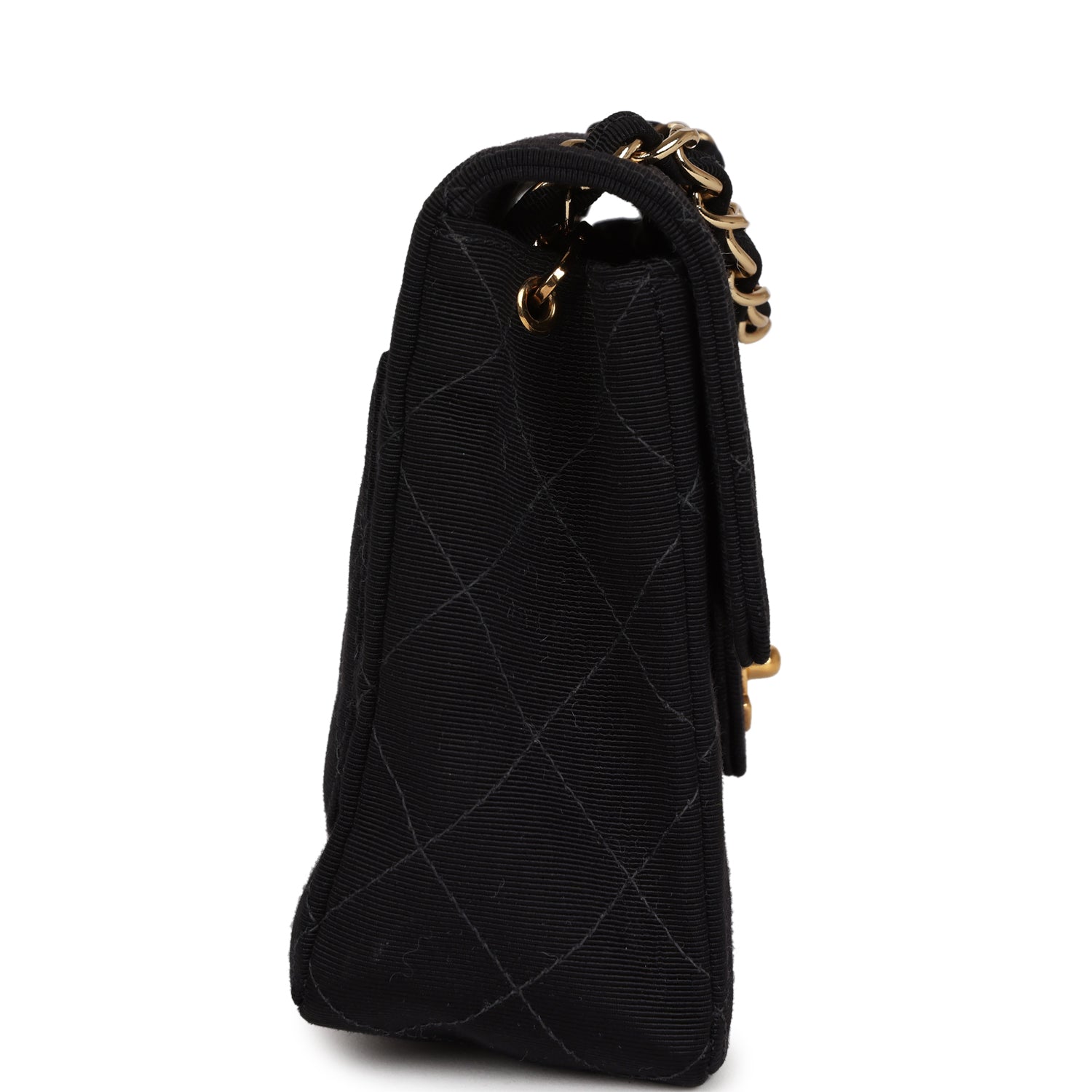 Vintage Chanel Mini Square Flap Bag Black Canvas Gold Hardware