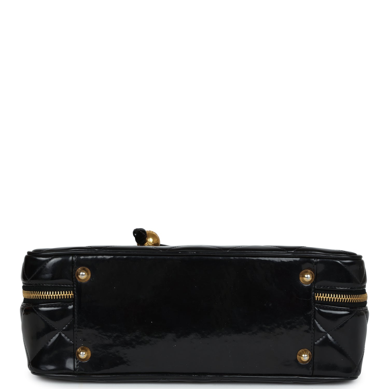 New Chanel Lunchbox Vanity Black Patent Leather Gold Hardware