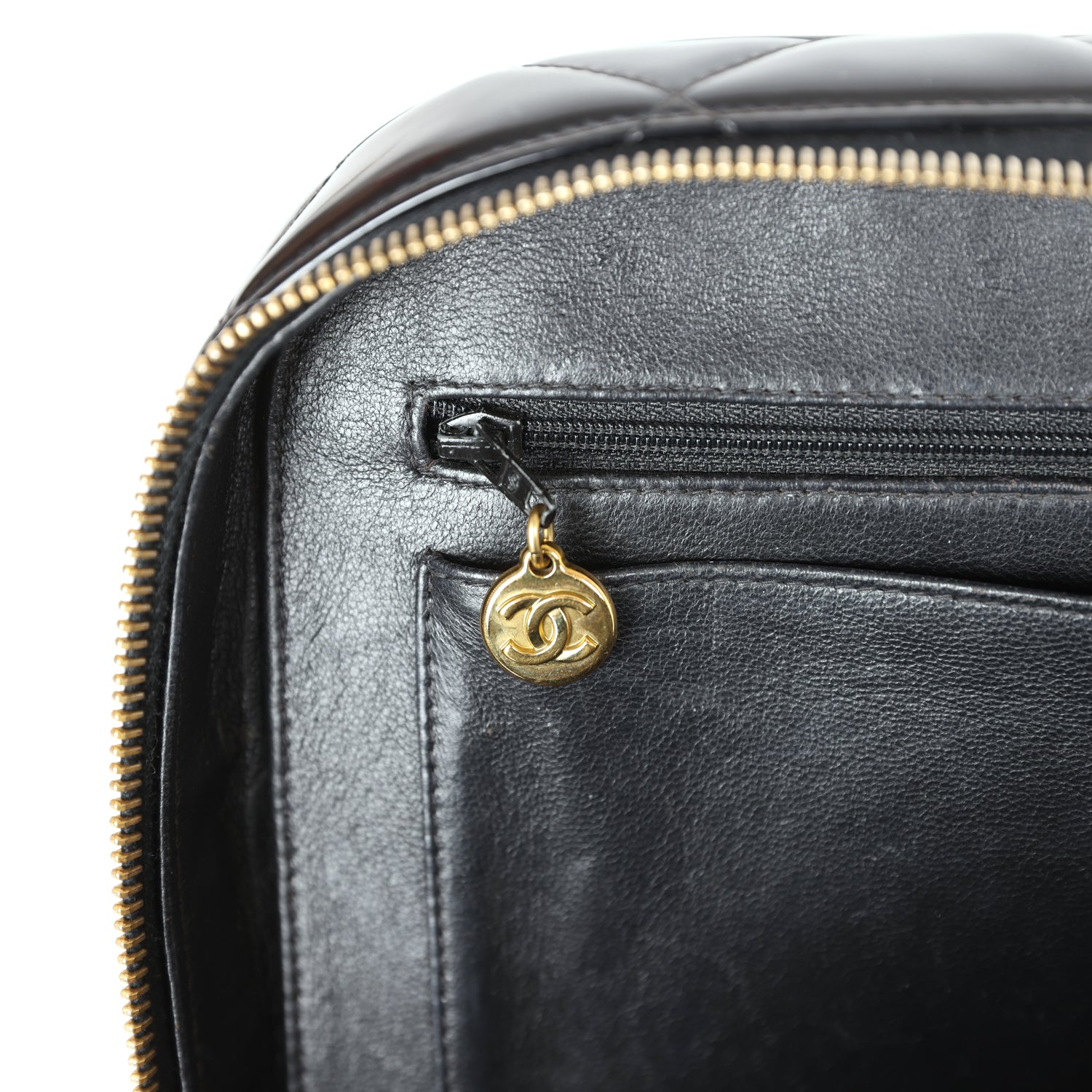 New Chanel Lunchbox Vanity Black Patent Leather Gold Hardware