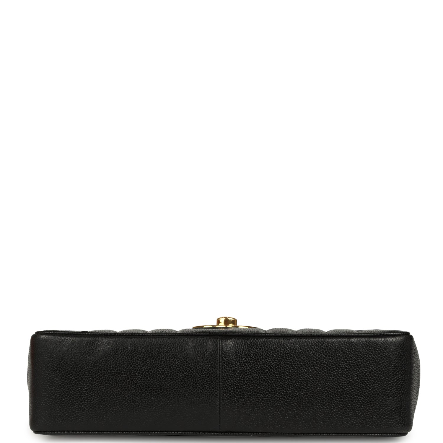 New Chanel Jumbo Classic Mademoiselle Vertical Flap Black Caviar Gold Hardware