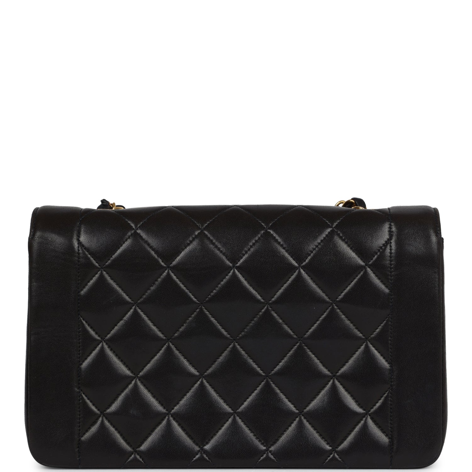 Vintage Chanel Medium Diana Flap Bag Black Lambskin Gold Hardware