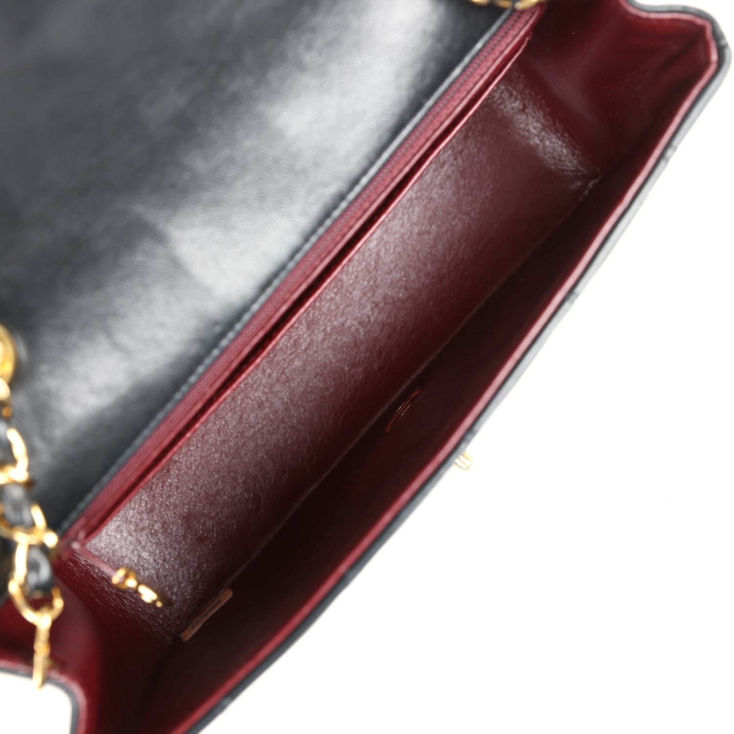 New Chanel Small Diana Flap Bag Black Lambskin Gold Hardware