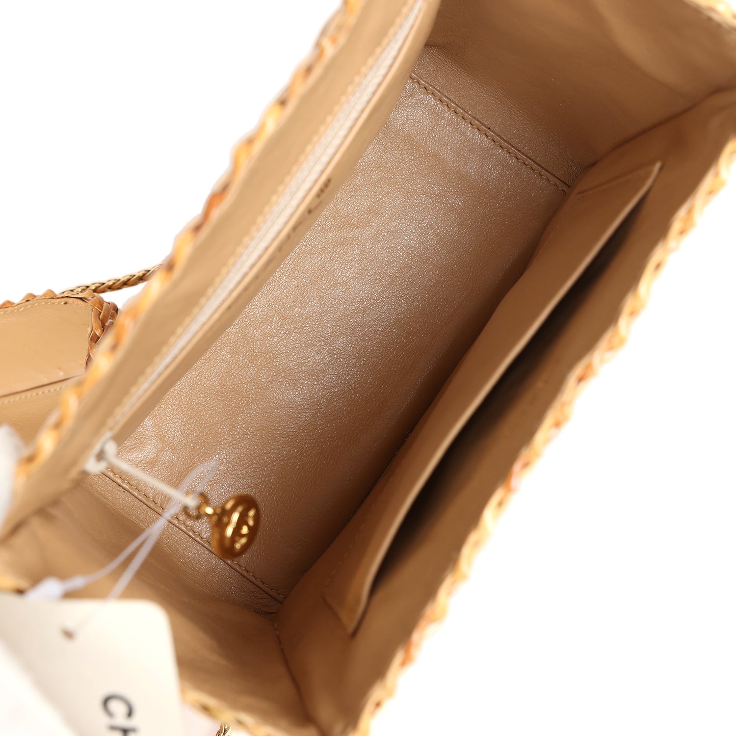 New Chanel Small Picnic Basket Bag Natural Wicker Gold Hardware