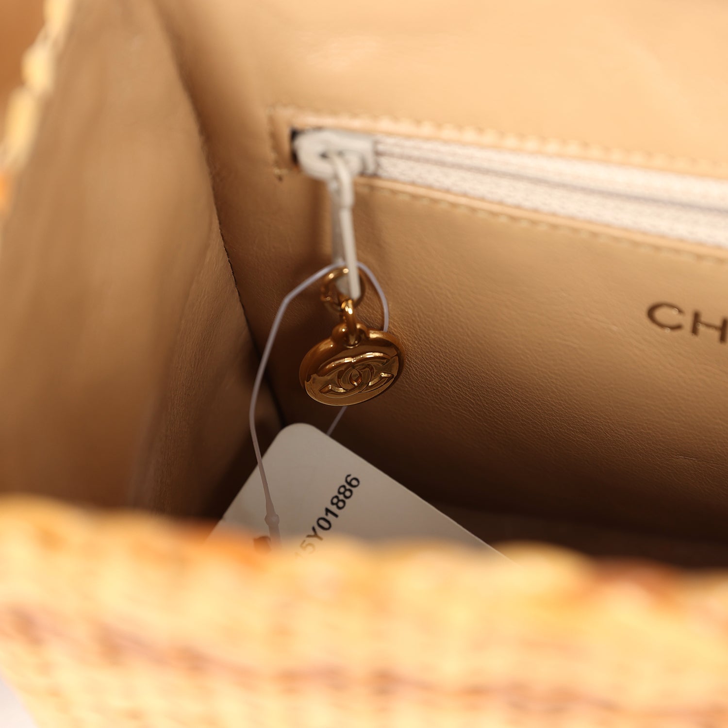 New Chanel Small Picnic Basket Bag Natural Wicker Gold Hardware