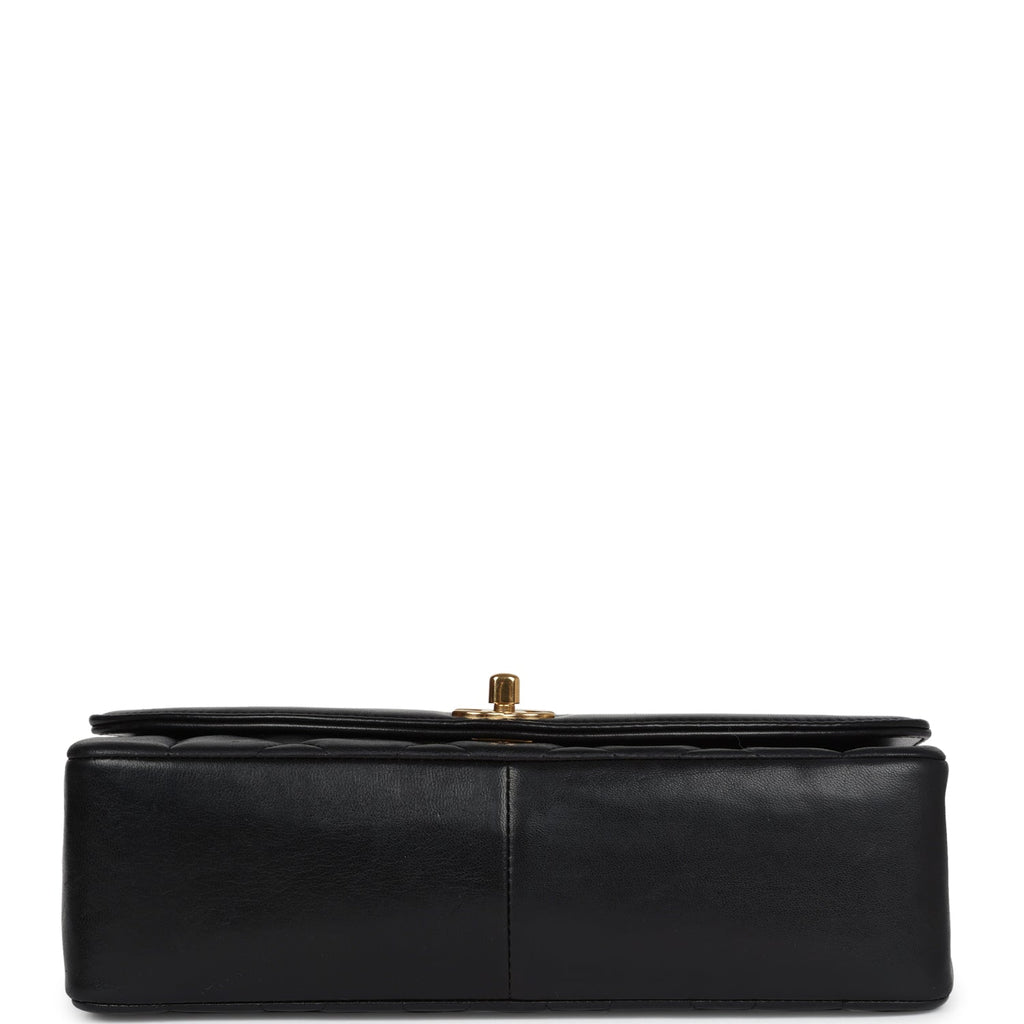 Vintage Chanel Medium Diana Flap Bag Black Lambskin Gold Hardware