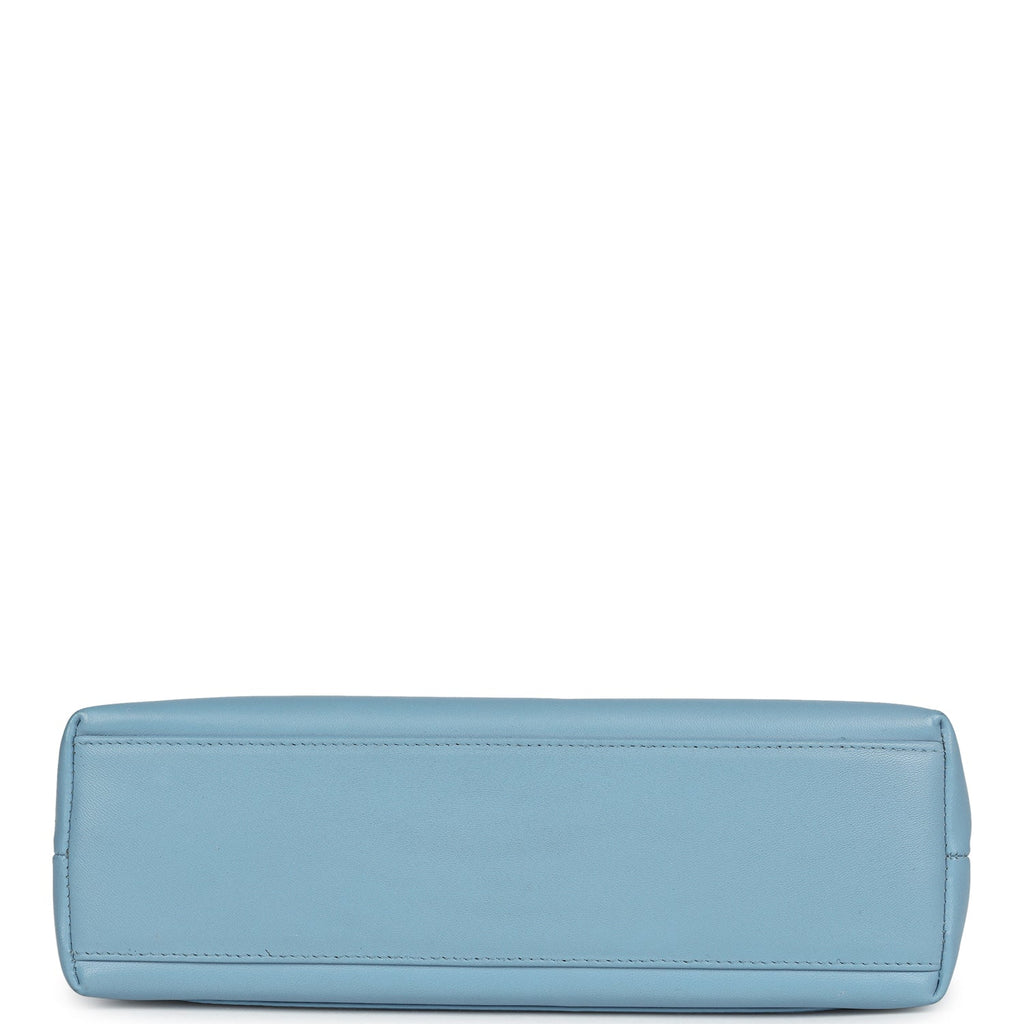 Vintage Chanel Large Kelly Light Blue Lambskin Gold Hardware