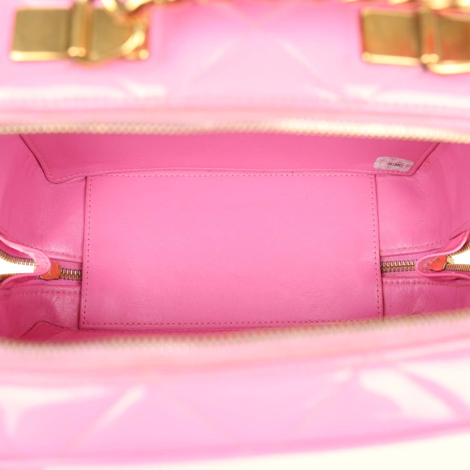 New Chanel Lunchbox Vanity Bag Pink Patent Gold Hardware