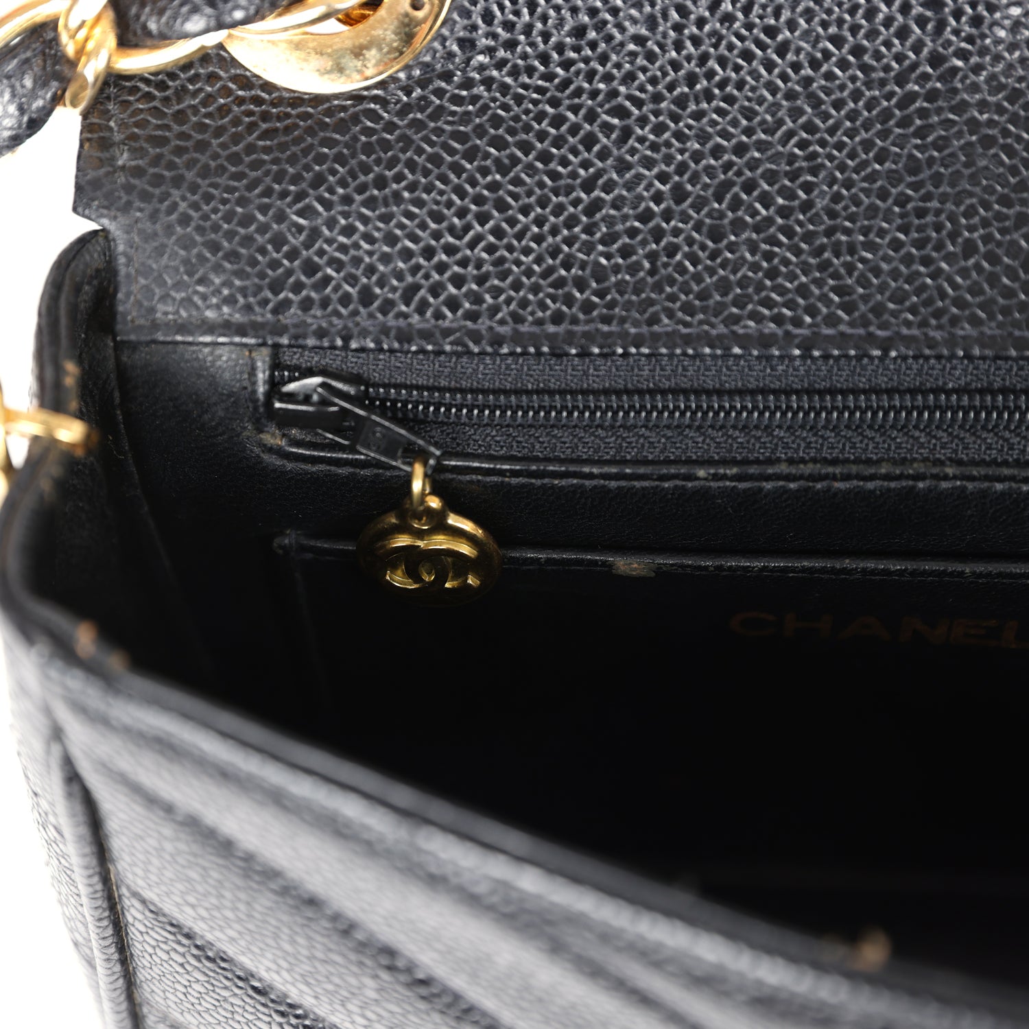 New Chanel Square Chevron Envelope Flap Bag Black Caviar Gold Hardware