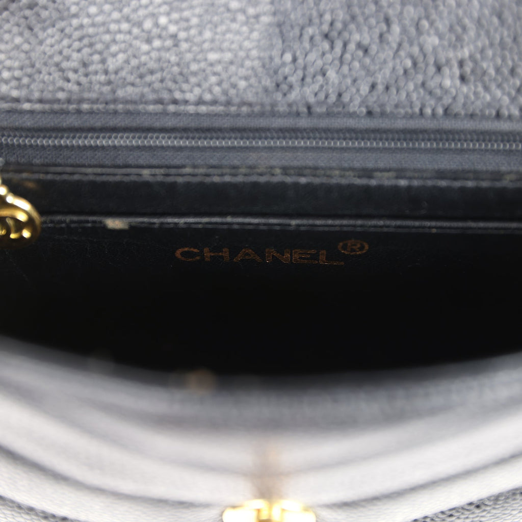 New Chanel Square Chevron Envelope Flap Bag Black Caviar Gold Hardware
